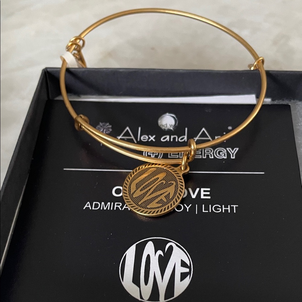 Alex and Ani Gold Love Charm Bracelet